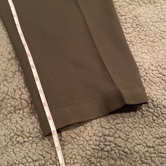 Joseph & Feiss  Wool Green Slacks Size 38 Dressy Cuffed Bottom - Picture 4 of 6